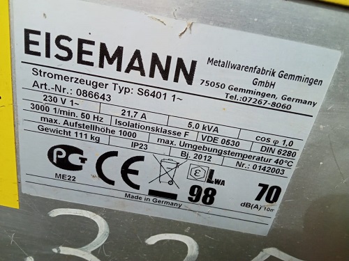 Продажа бензобака для сварочного генератора Eisemann 6401